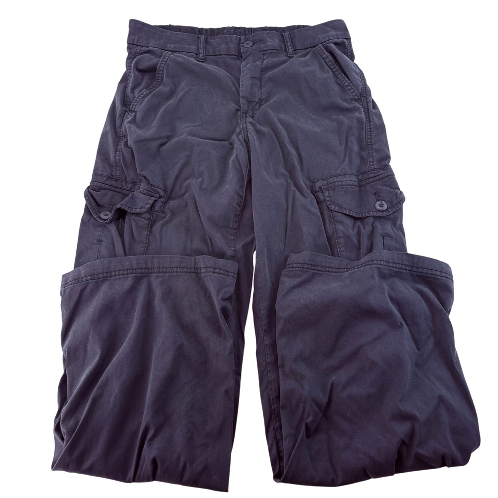 American Eagle Mens Stretch Cargo Pants Faded Black Utility Straight Leg 30x31